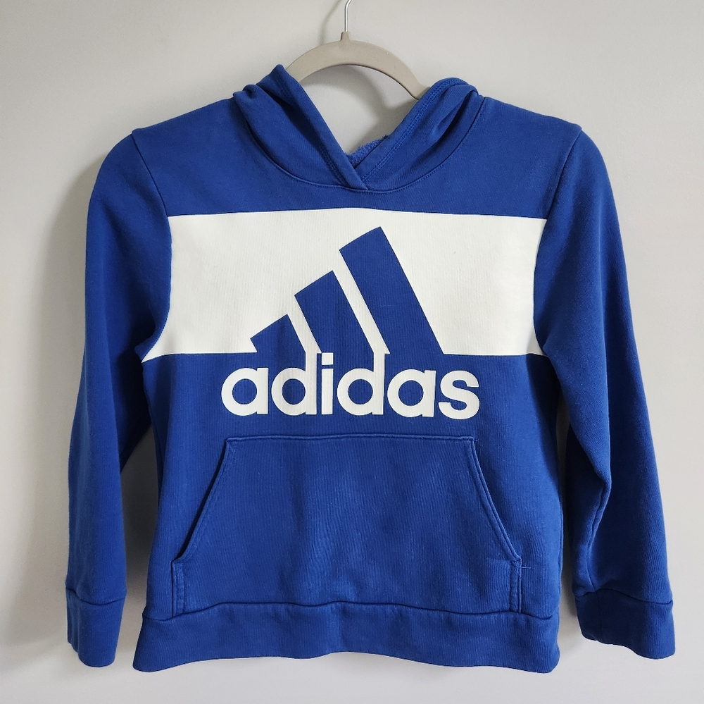 Adidas Unisex Hoodie Blue & white sz 8/small